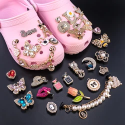 1pcs Designer Metal Shoe Charms Luxury Decorations for Sandal Pins for Women Girls Gifts Pearl Shoe Accessories for Clog Buckles