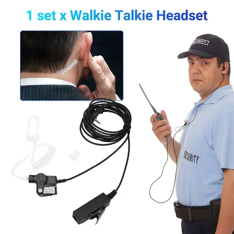 AYHF 2-Pin Covert Acoustic Air Tube Earpiece PTT Mic Headset Earphone For Baofeng UV-5R UV-5RA 888S PUXING Radio