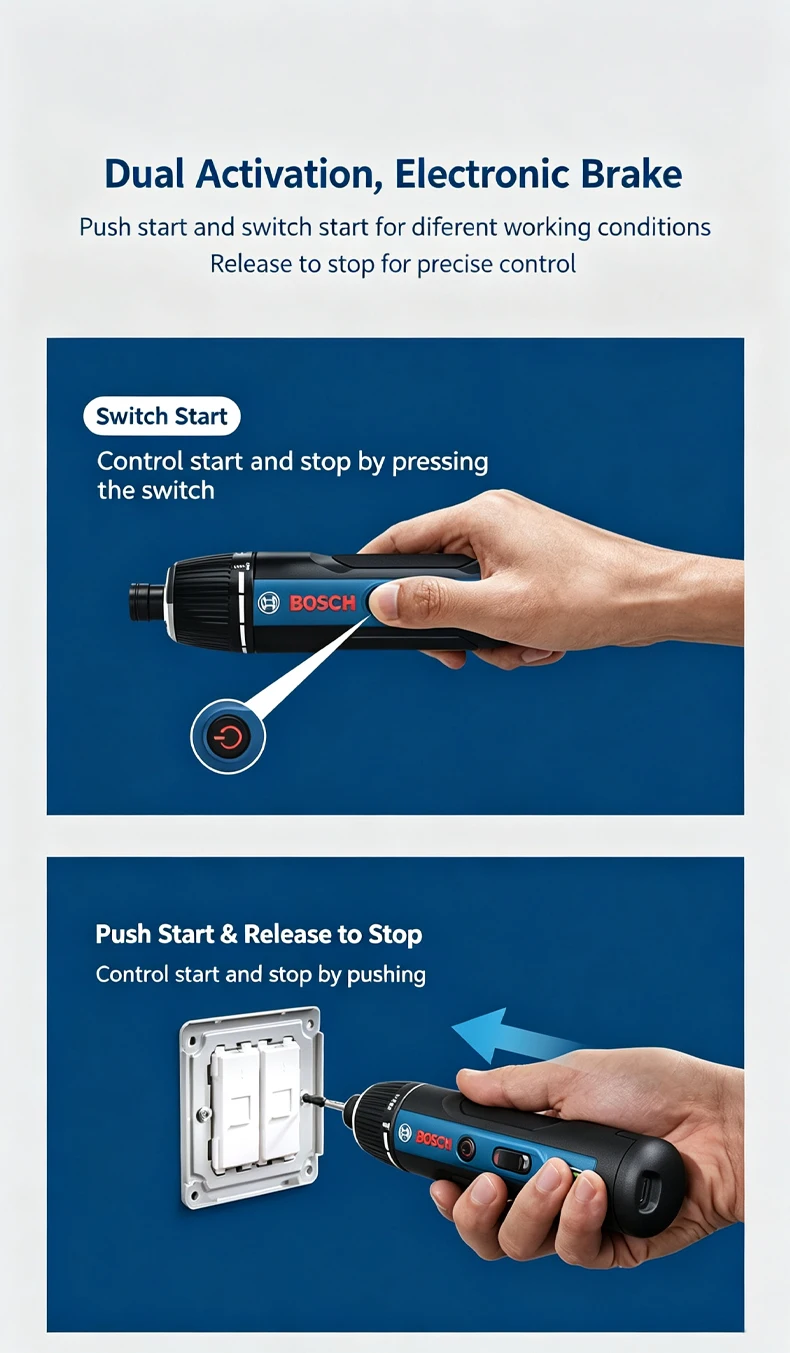 BOSCH GO 3/4 Cordless Screwdriver 3.6/4V Lithiumion Battery Rechargeable Cordless Drill with Box Bosch GO3 Professional Tool Set