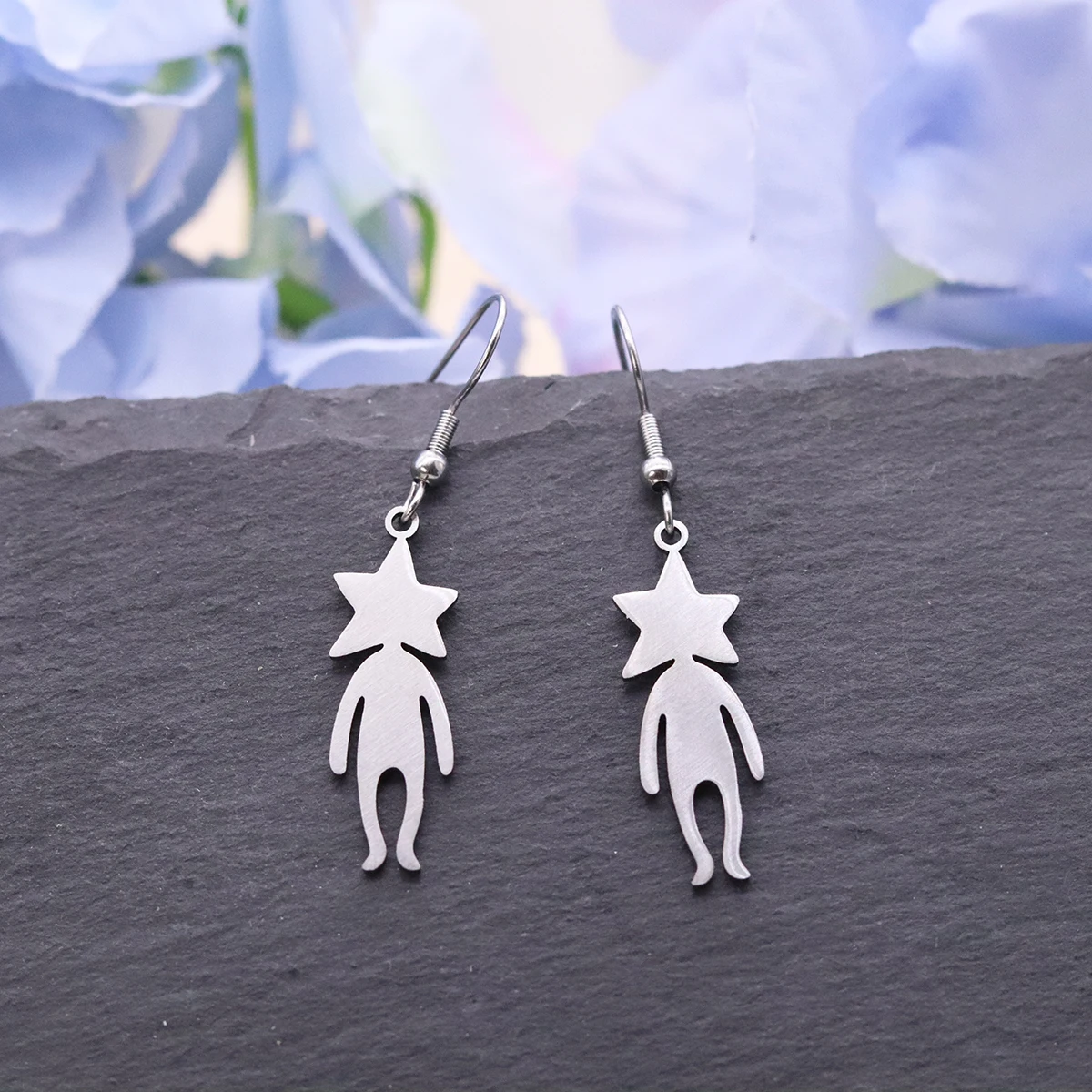 Fashion Star Humanoid Figure Drop Earrings For Women Stainless Steel Earring Abstract Humanoid Pendant Jewelry Gift Wholesale