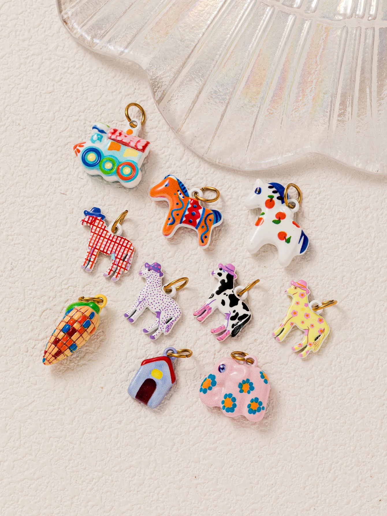316 Edelstahl Wasserdicht Farbbeständig Modisch Und Beliebt Bunte Pferde-Mais-DIY-Anhänger Charms Für Schmuck – Detail 3