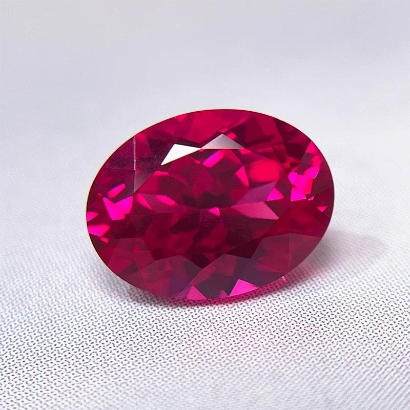 

Lab Grown Ruby Oval Cut Ruby Color Top Quality DIY Charms Ring Necklace Earrings Main Materials Selectable AGL Certificate