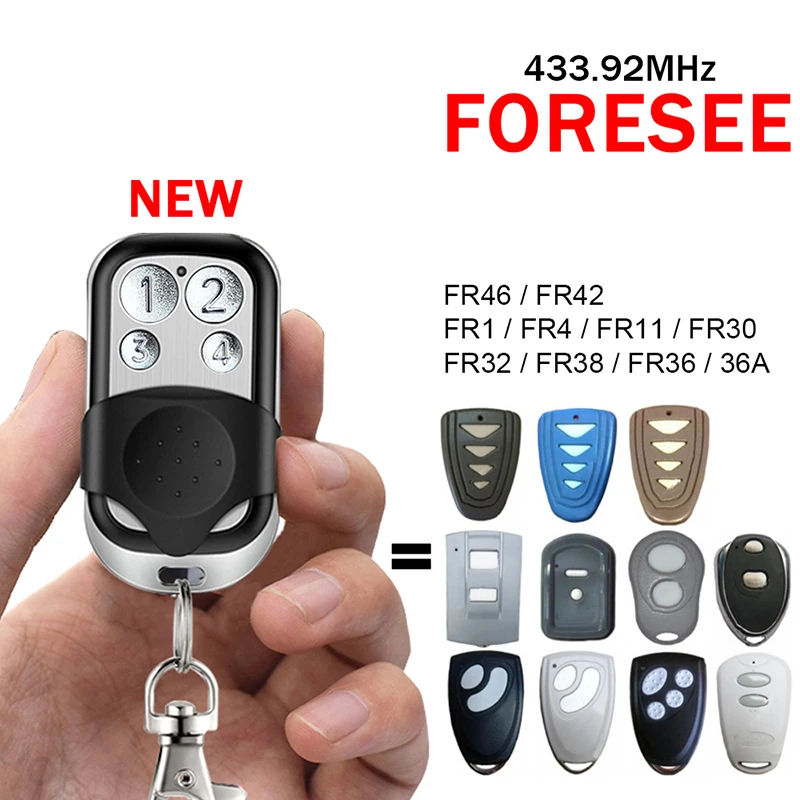 

FORESEE FR46 FR42 FR38 FR36A FR36 FR32 FR30 FR11 FR4 FR1 Gate Remote Control Garage Door Opener Transmitter Keychain 433.92MHz