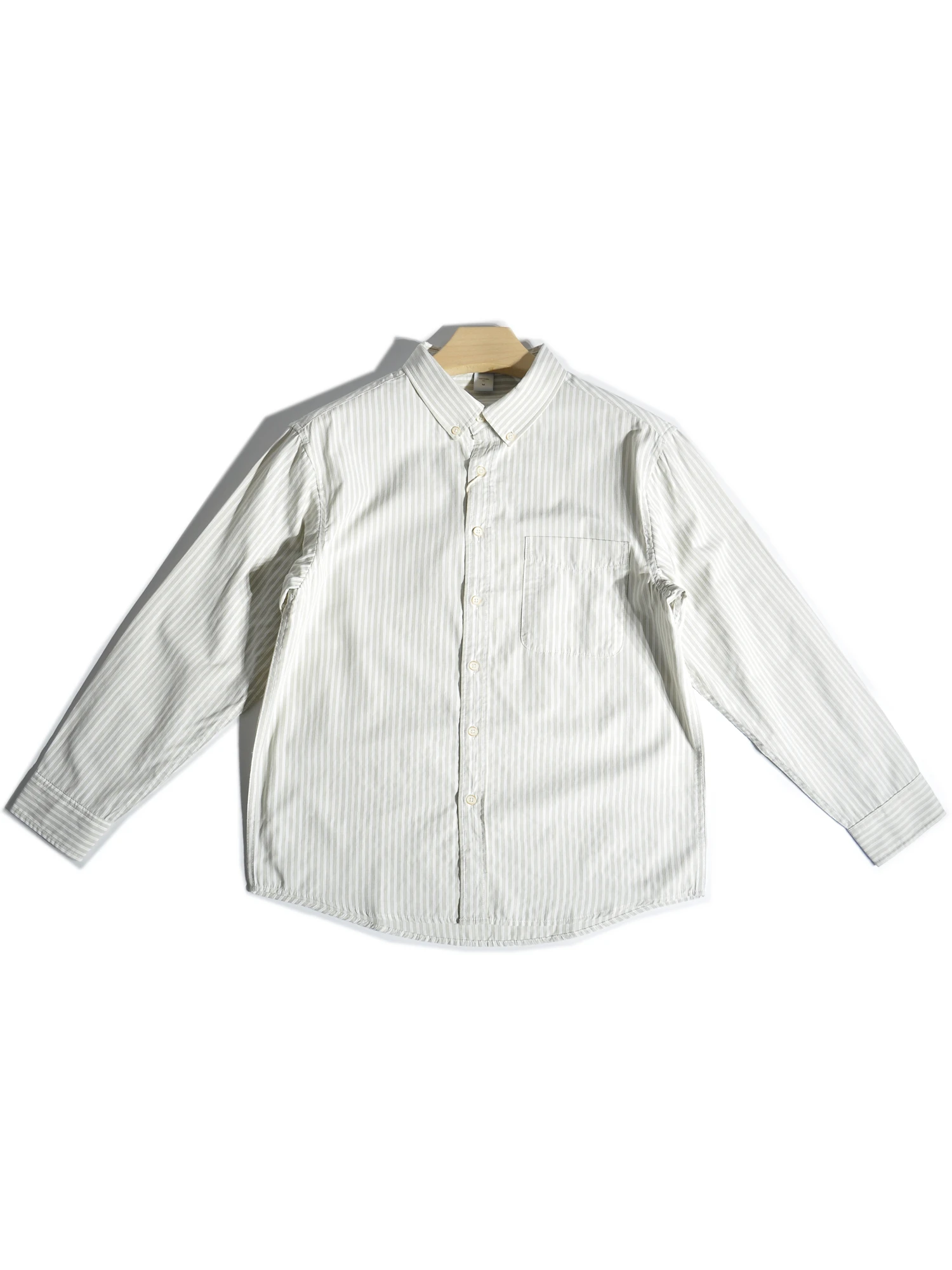 

Spring Summer Thin Retro Japanese Sle Long Sve Loose Casual Men's irt Vertical Stripes Loose Fit Classic Collar irt