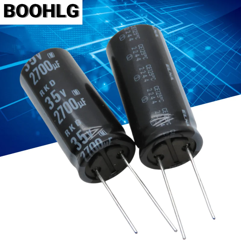

5PCS car specification capacitor 35V 2700UF 16X37 RKD copper pin replacement 35V 2200UF