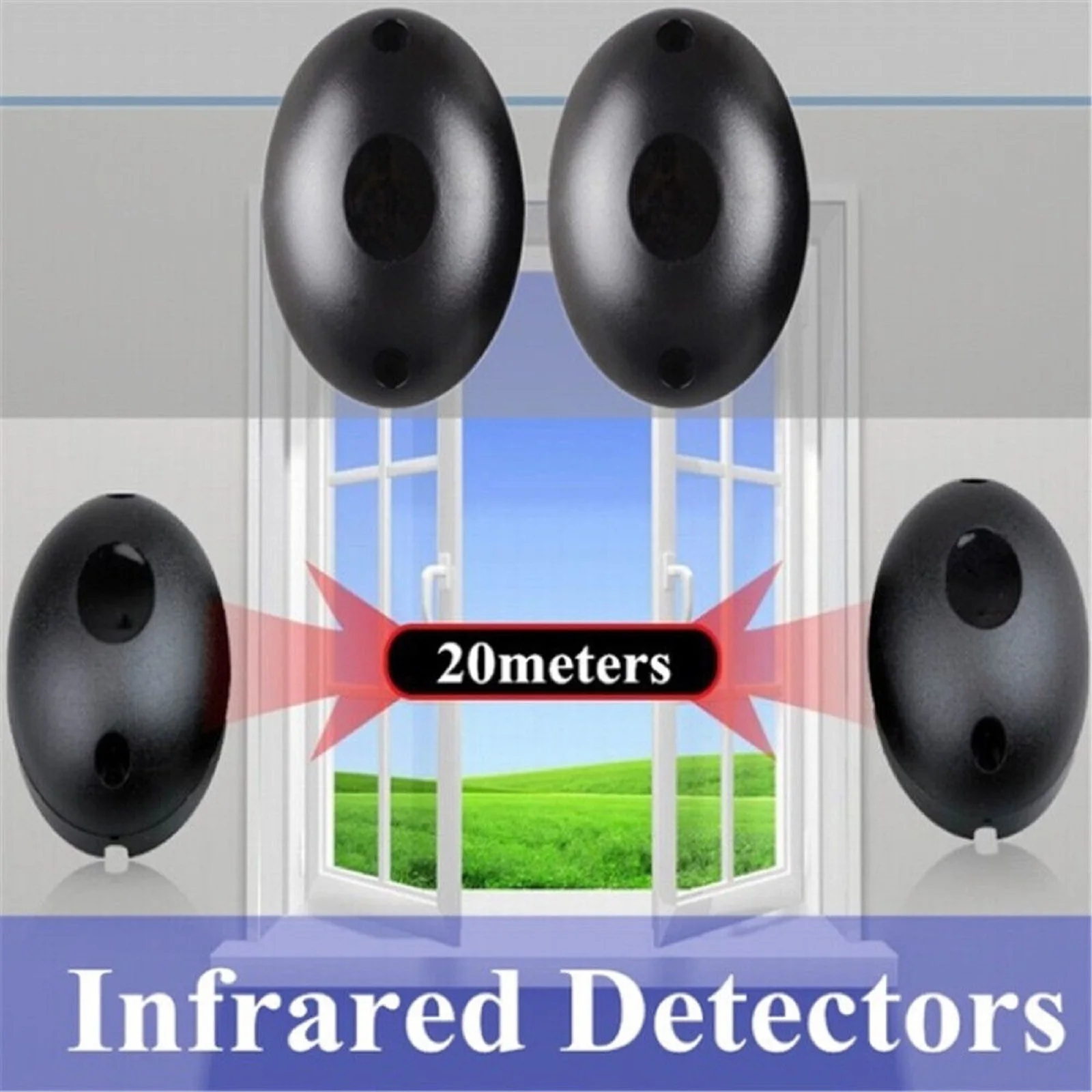 20m Waterproof Active Photoelectric Single-beam Infrared Laser Sensor Obstacle Detector Anti-theft Alarm System Home Security