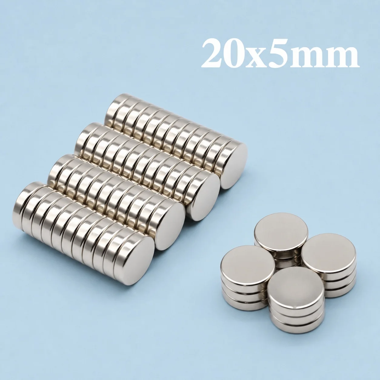 Neodymium Magnet High Purity Magnetic Raw Material Round 20x5mm Corrosion Resistant Waterproof for Whiteboard