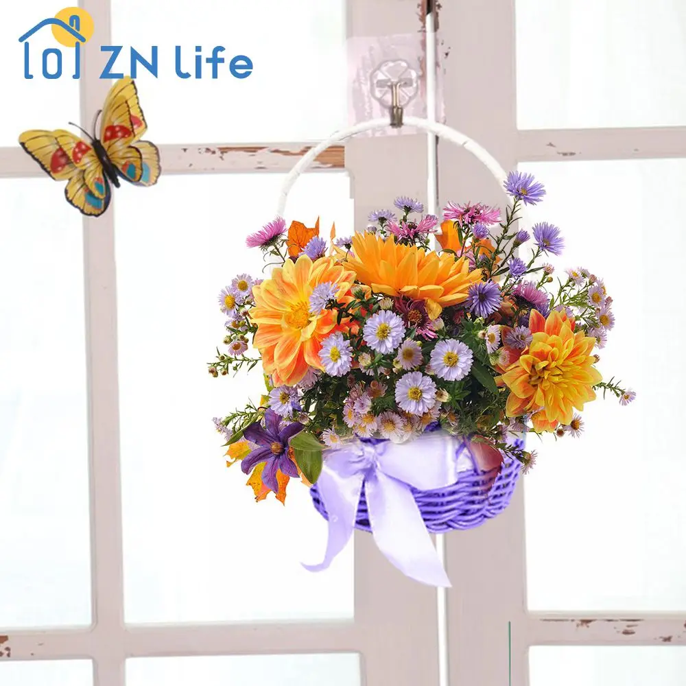 Portable Basket Adopt High-quality Plastic Rattan Material Feels Comfortable Handwork Holiday Decoration Late-model Artifacts