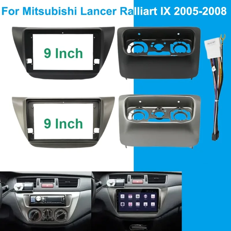 

9-дюймовая рамка для автомагнитолы для Mitsubishi Lancer Ralliart IX 2005-2008, комплект отделки приборной панели