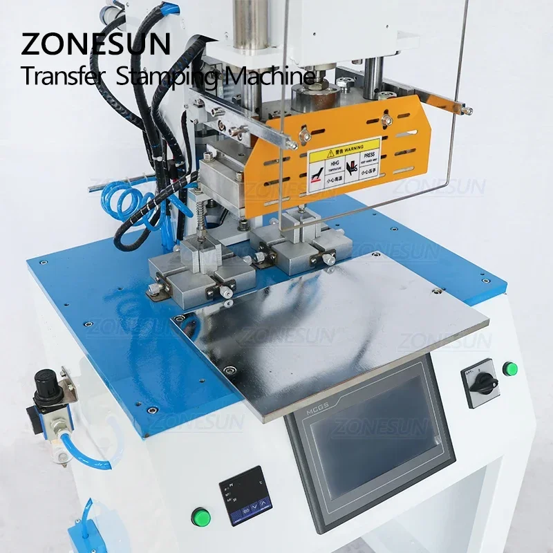 ZONESUN ZS-HTP-C 70*70mm Automatische Papier PVC Leer LOGO Hot Stamping Rillen Embossing Machine Warmte Punch Persmachine