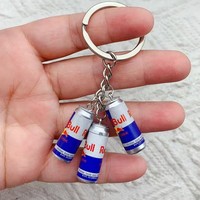 1pcs mini bottle keychain - made of resin material, suitable for wallets and car keys