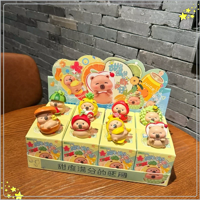

Dolphin Blind Box Fruit Theme Design Resin Capibala Cartoon Model Statue Cute Desktop Car Decoration Collection Toys Party Gifts