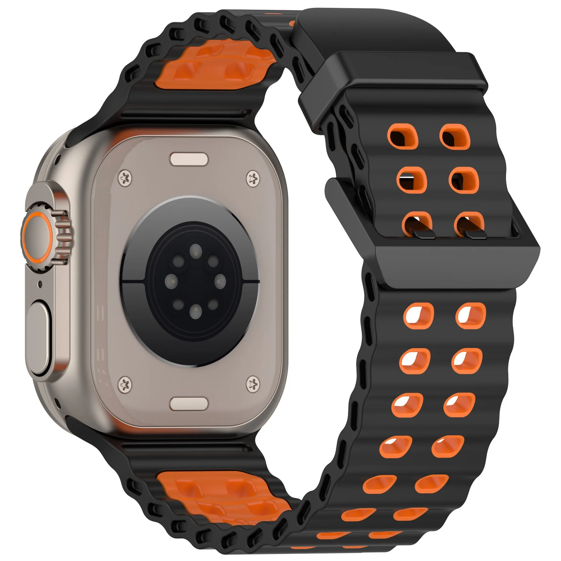 المحيط سيليكون حزام ل أبل الترا 2 49 مللي متر الفرقة تنفس سوار ل iWatch سلسلة 10 46 مللي متر 9 8 7 6 SE 45 مللي متر 44 مللي متر حزام