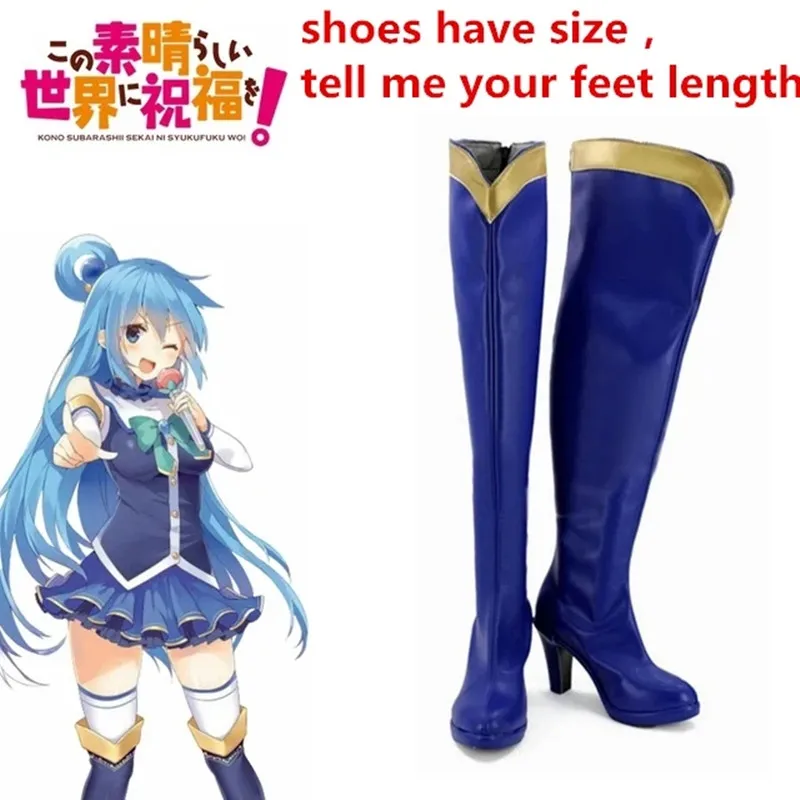 

Aqua Shoes Cosplay KonoSuba: Gods Blessing on this Wonderful World! Aqua Cosplay Boots High Heel Shoes Custom Made boots