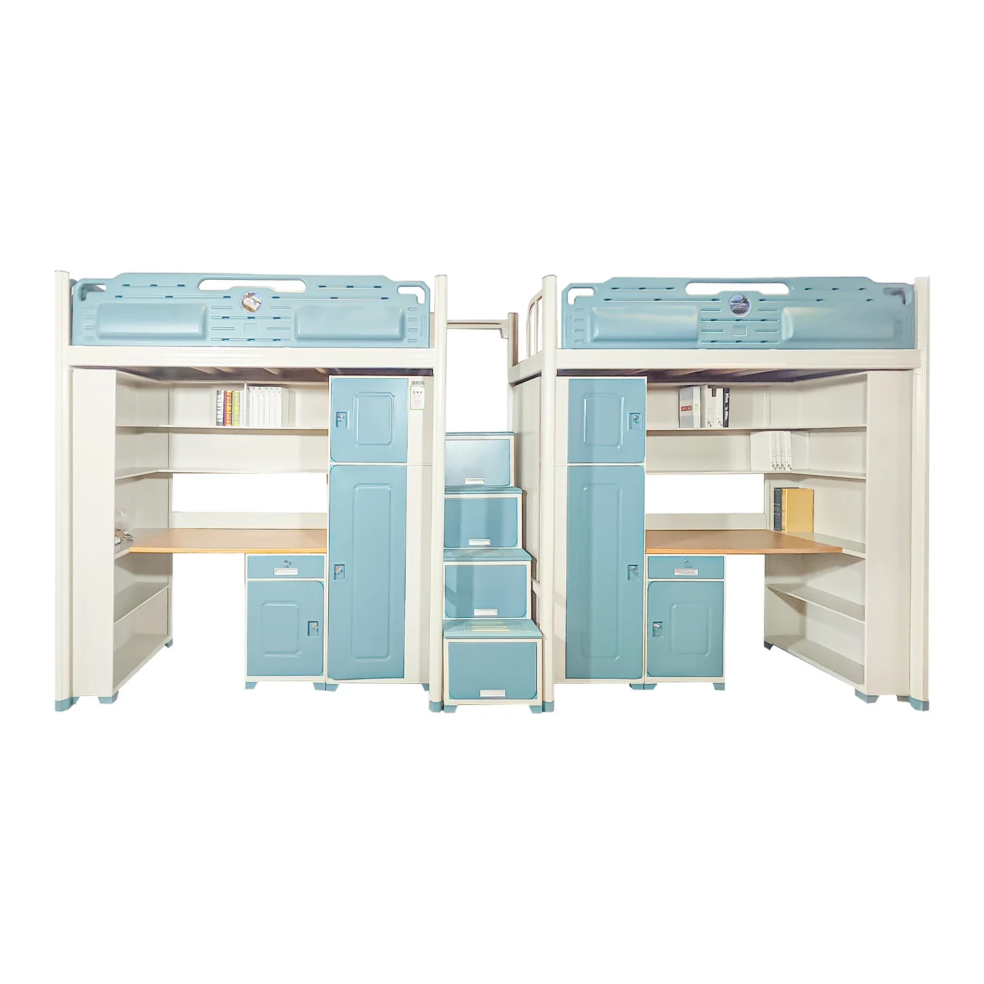 

E****mical conjoined apartment bed on the bed under the table, rust-proof wrought iron reinforced combination bed w