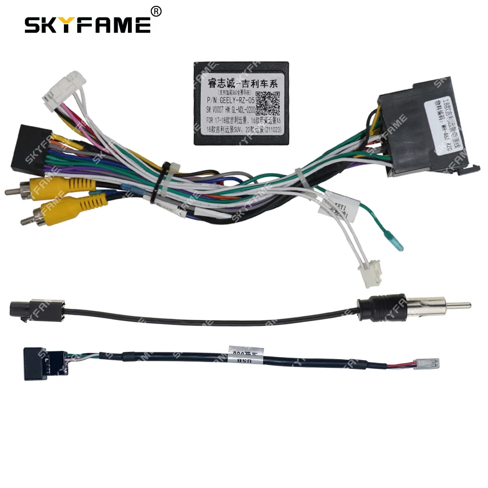 SKYFAME سيارة 16pin الأسلاك تسخير محول Canbus صندوق فك كابل الطاقة لجيلي Haoqing Vision X6/GX7 Emgrand X7 GEELY-RZ-05