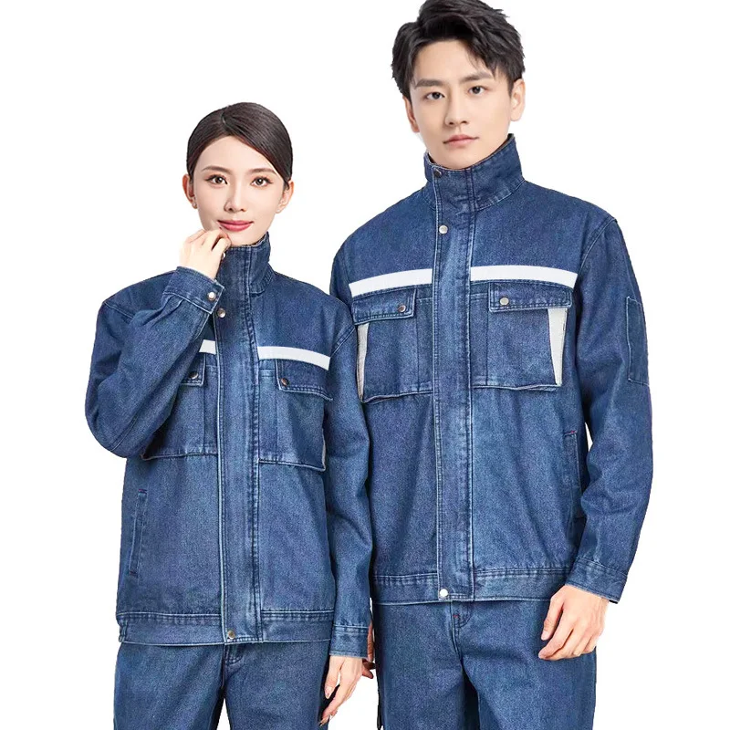 

Hi Vis Safety Working Wear Durable Suit Coverall Workshop Uniforms Electrical Welding Suit Worker Clothing Welder Denim Workwear