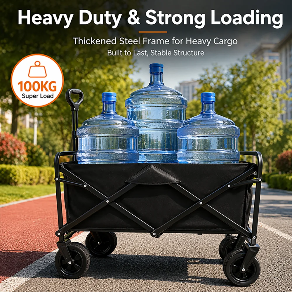 Kostenloser Versand, schnelle 4 Tage nach Deutschland, Multifunktionswagen, Outdoor-Camping-Fahrzeug, zusammenklappbar, zum Sammeln, Camping-Handwagen, tragbarer, zusammenklappbarer Trolley, mobiler Stand – Detail 8