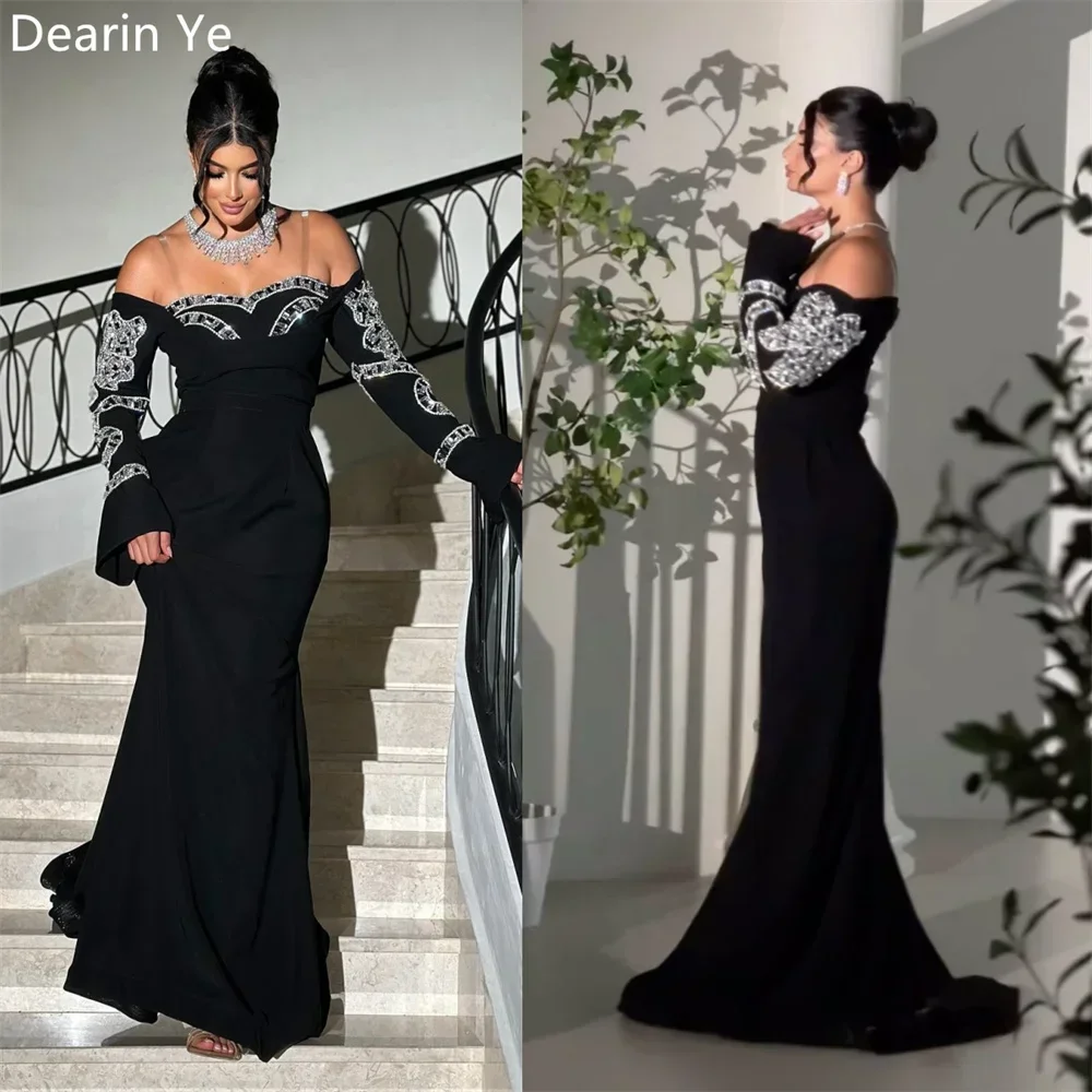 

Customized Prom Gown Saudi Arabia Dearin Off-the-shoulder Mermaid Floor Length Skirts Beading Bespoke Occasion Dresses Evening F