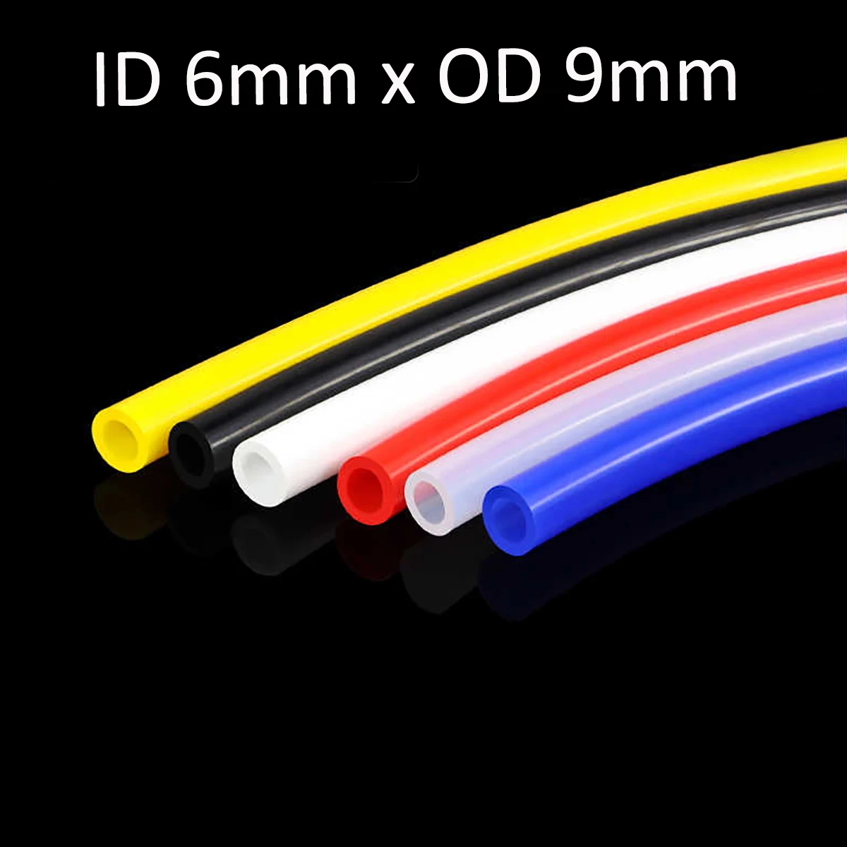 

ID 6mmx OD 9mm Food Grade Silicone Tube Thickness 1.5mm Flexible Hose Soft High Temperature Pipe Transparent White Red Green