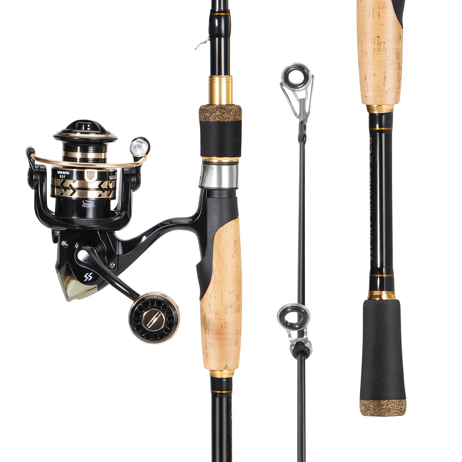 Sougayiolang Spinning wędka i zestaw kołowrotków wędka węglowa Max Drag 5kg 5.2:1 zestaw kołowrotków karp Bass wędkarstwo słodkowodne Pesca — zdjęcie 3
