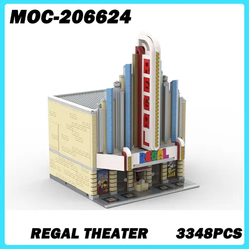 MOC- 206624   리갈 극장 스트리트 뷰 시리즈 모듈 형 모델 아키텍처 빌딩 블록 DIY 어린이 벽돌 장난감 선물 3348PCS