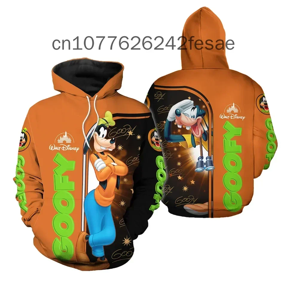 

Новая толстовка с капюшоном Disney Goofy 3D, толстовка с капюшоном, повседневная винтажная мужская и женская толстовка