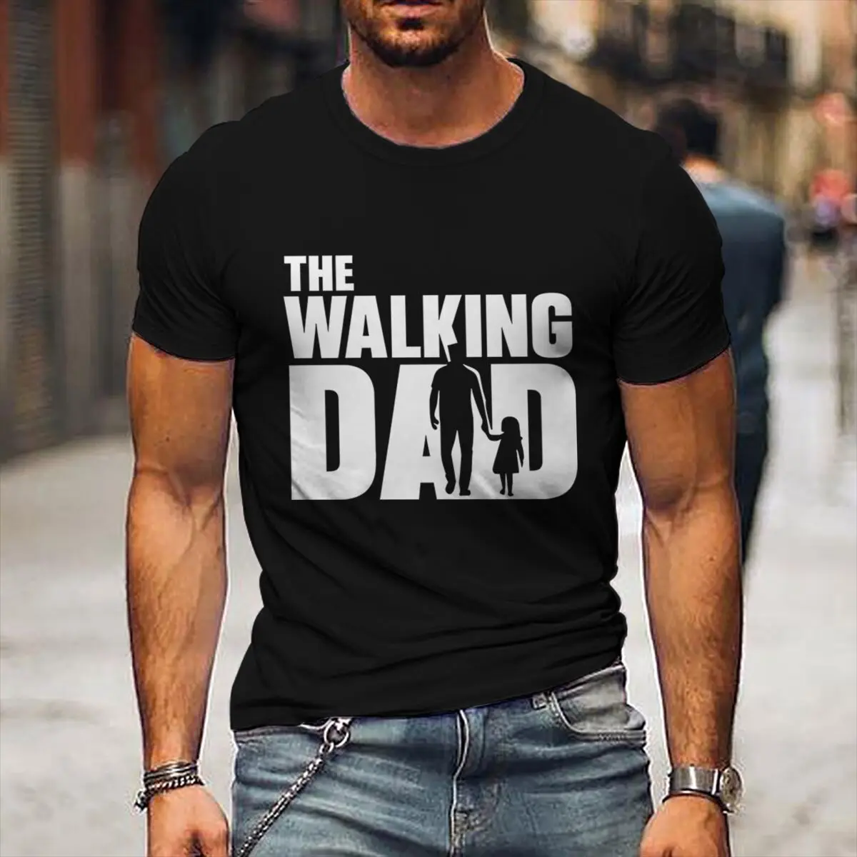 The Walking Dad Luminous T-Shirts Men Fashion Summer Tshirt Casual Short Sleeves Tshirt Funny Street Casual Hip Hop Tees