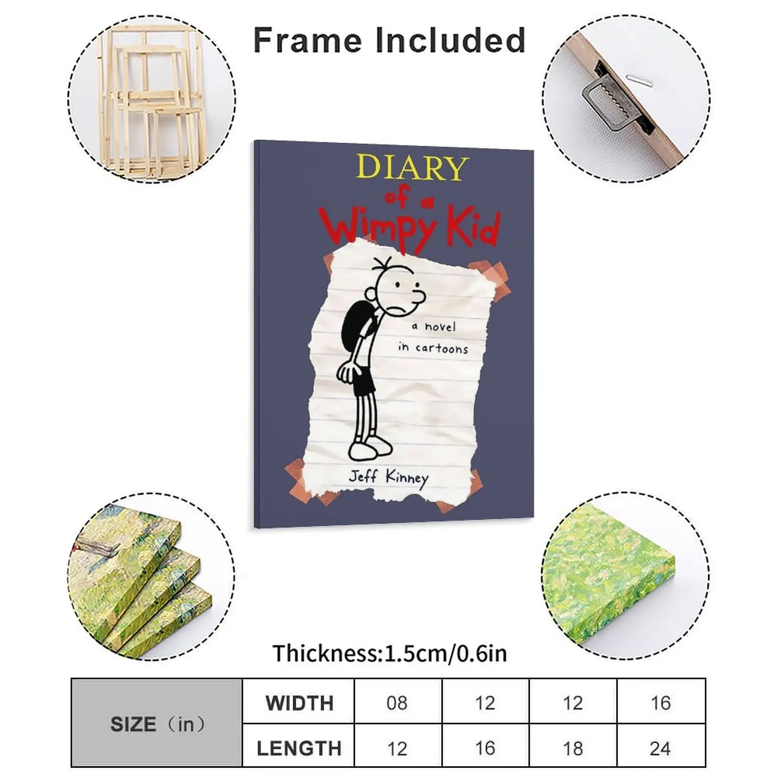 Diary of a Wimpy Kid The Last Straw cover World Book Day Diary Wimpy Kid Canvas Painting Personalized Club Design Tin Poster