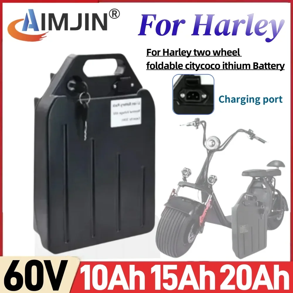 

60V 10Ah 15Ah 20Ah Lithium ion rechargeable battery for harley citycoco transportation equipment