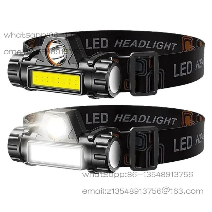 Mini led strong light charging head-mounted dual light source outdoor factory direct sales