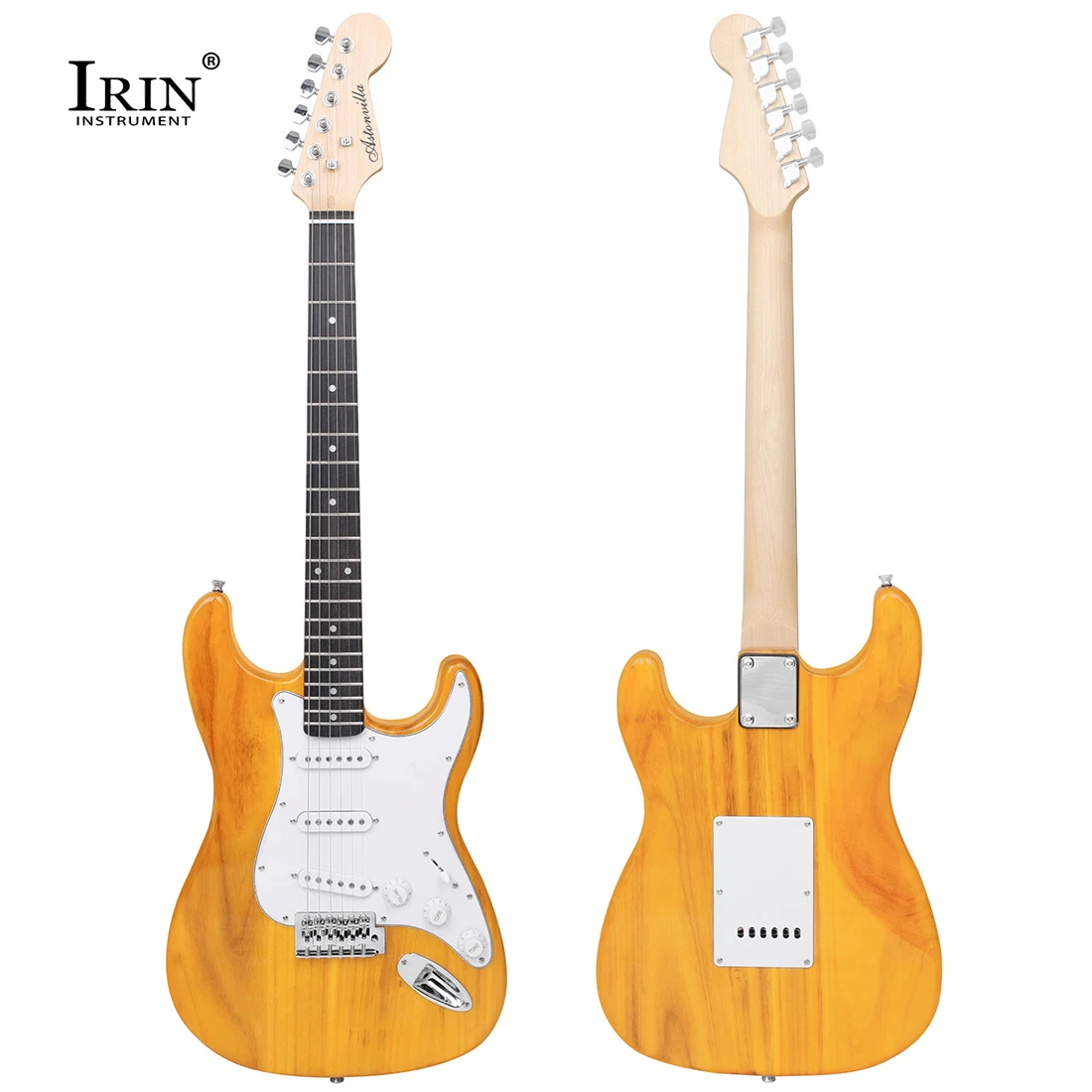 Astonvilla ST Electric Guitar 6-String 21 Frets Position Electric Guitar  Suitable For Beginners/Music Lovers Rosewood Maple