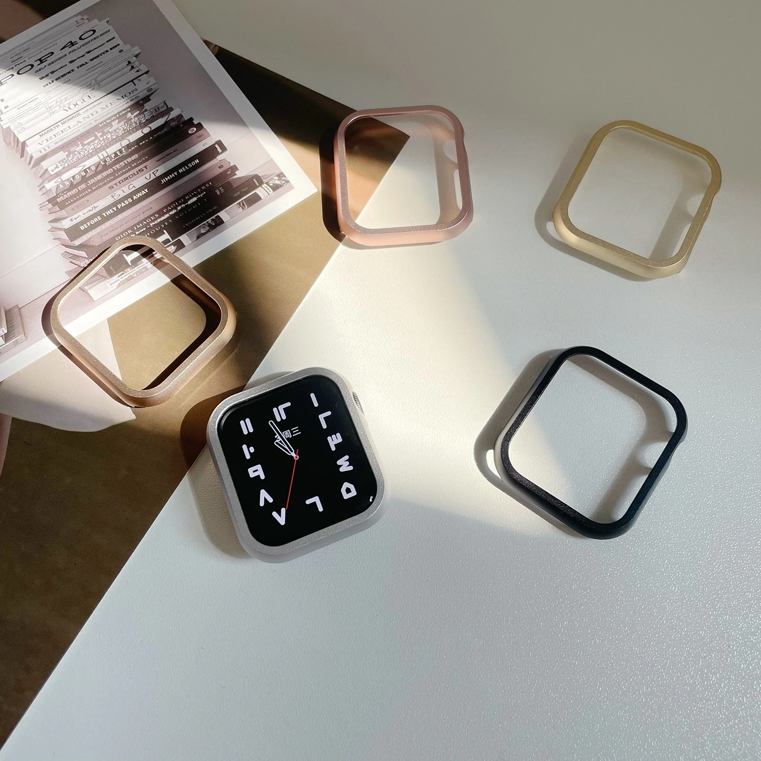 40/44 مللي متر المعادن الإطار الوفير حامي ل أبل ووتش SE 8 7 6 5 38/42 مللي متر 49 جدا قشرة صلبة ل IWatch 4 3 2 1 41/45 مللي متر حالة غطاء