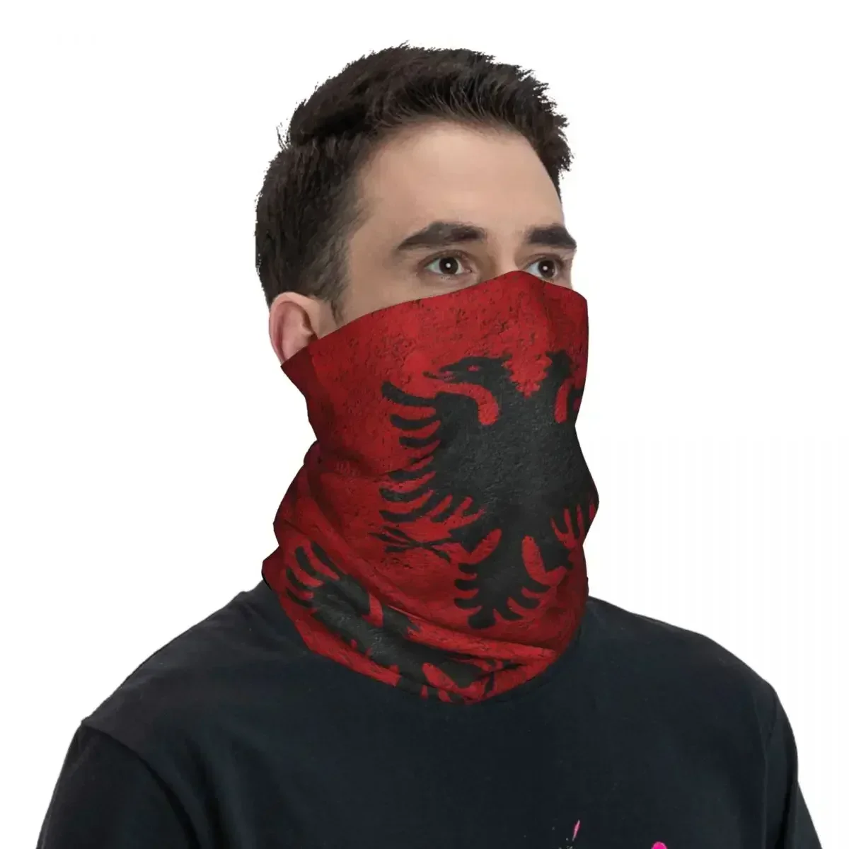 Albania Flag Bandana Neck Cover Printed Mask sciarpa sciarpa da ciclismo multifunzione ciclismo Unisex adulto antivento