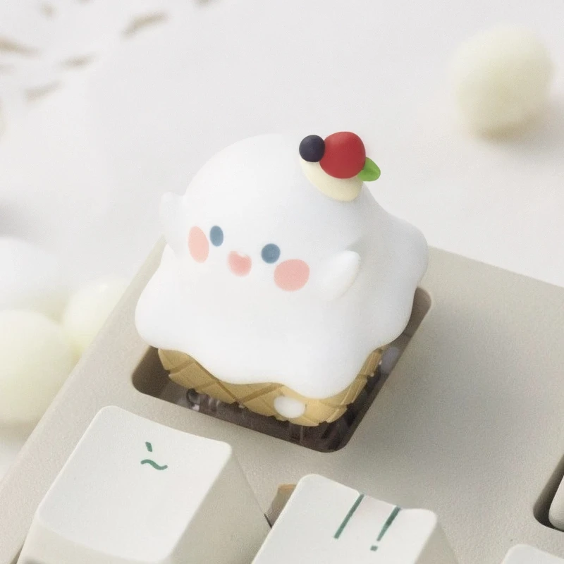 Ghost Egg Barrel Kawaii Keycap Personalized Resin Game Creativity Mechanical Keyboard Cute ESC Replacement Keyboard Decor Gift