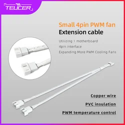 TEUCER PWM 4pin Fan Extension Splitter Hub Cables Motherboard CPU 4 pin Y Splitter Cable Fan PC Case Fan Extension Adapter