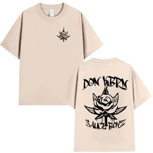 Imagen 2 del producto Rapero Eladio Carrion 2025 álbum de moda camiseta con estampado de doble cara para hombre Hip Hop verano camiseta de alta calidad camisetas holgadas de gran tamaño