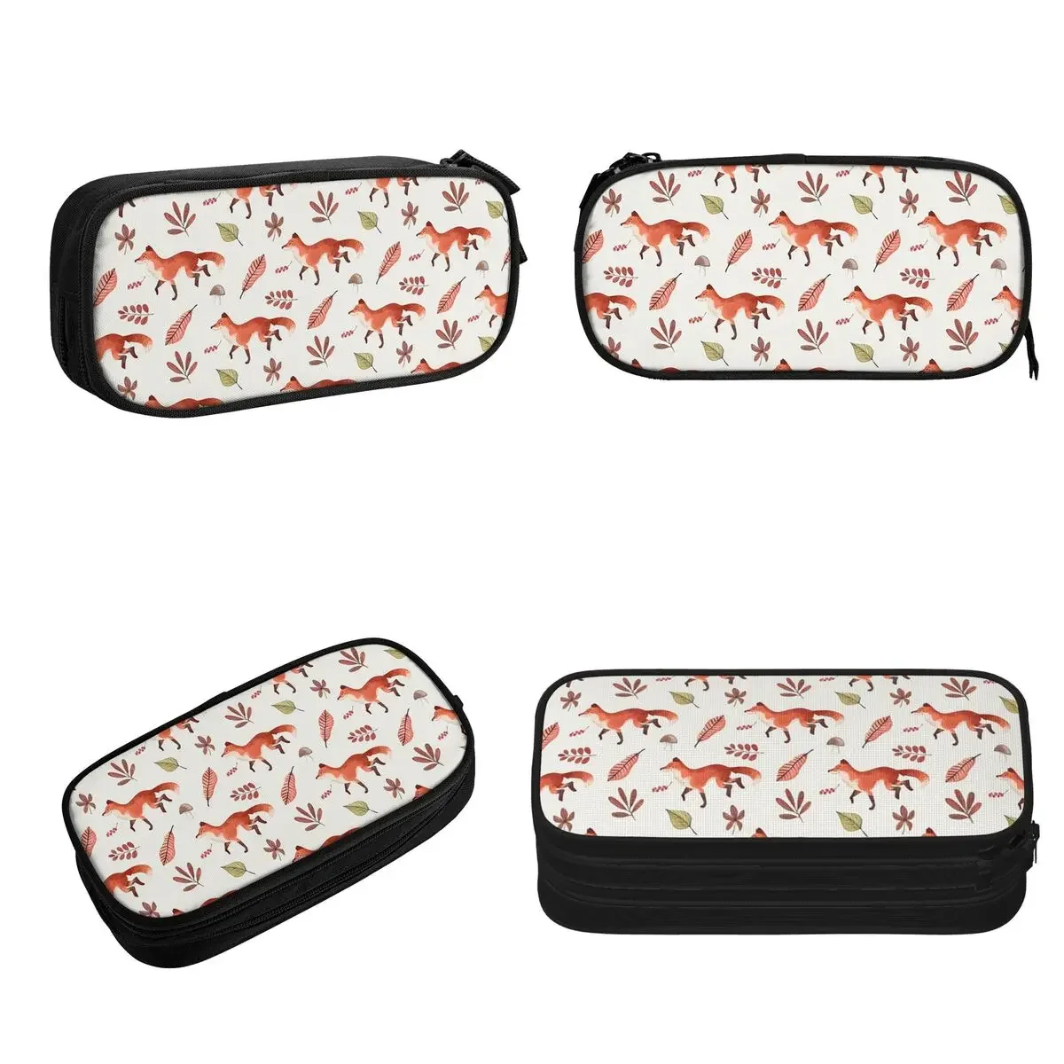 Fall Fox Watercolor Pattern Pencil Cases Big Capacity Pen Bags Pen Box Pencil Pouch For Boys Girls Students Stationery School