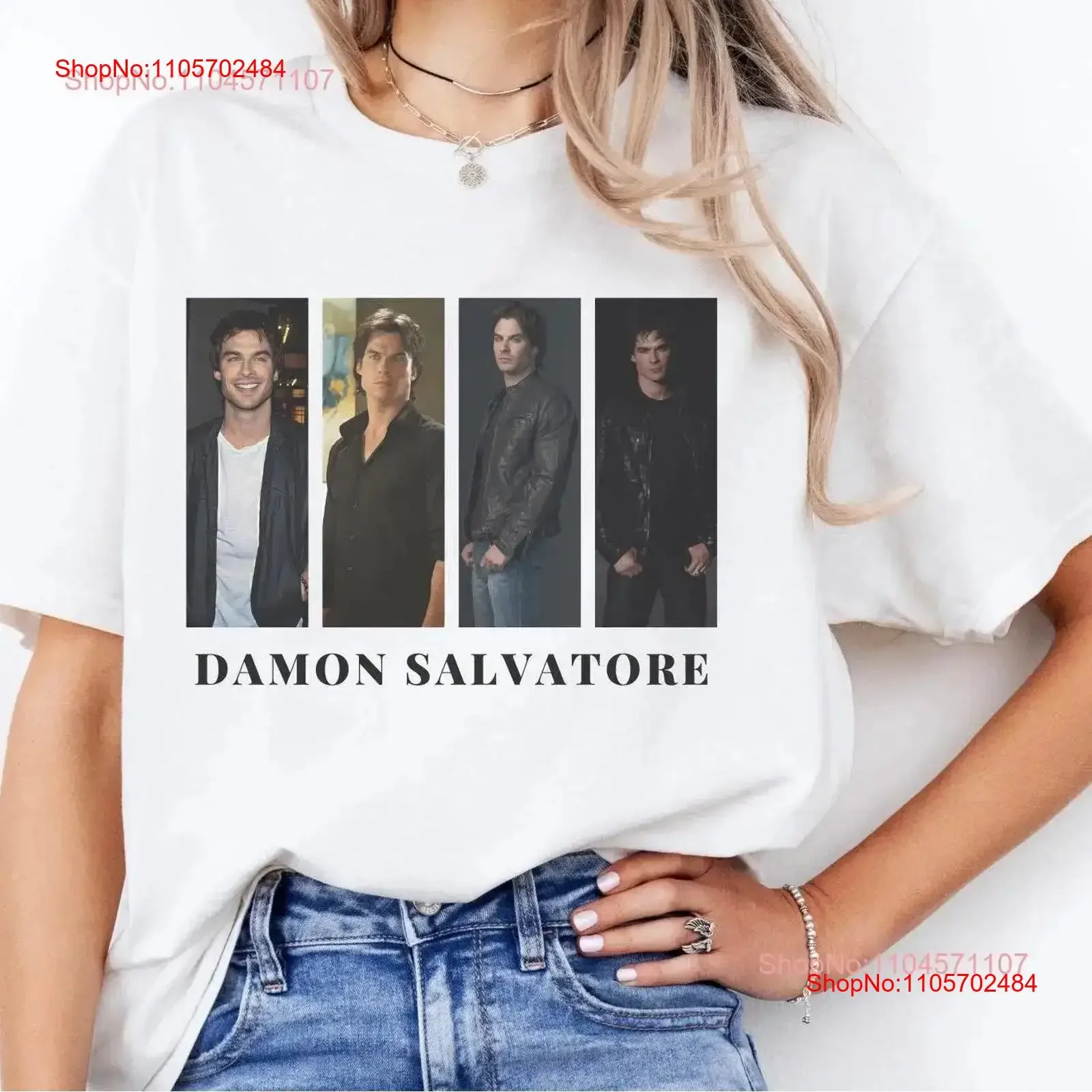 Vintage Damon Salvatore shirt tee T Retro Fans Birthday Present vintage Washed Comfortable Casual homme Soft Versatile