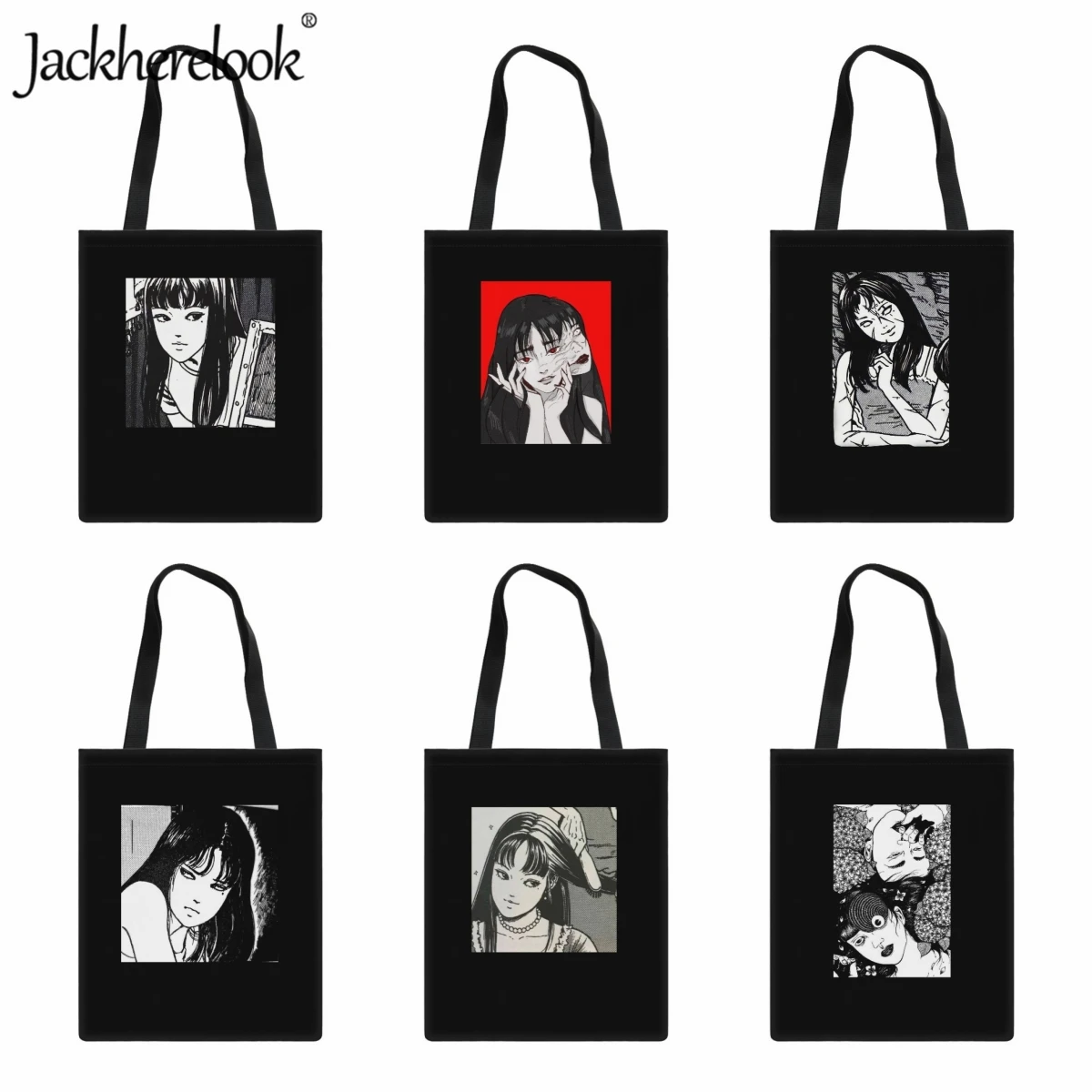 Jackherelook Japanese Horror Anime Tomie Fashion Trend Ladies Shoulder Bag Teenagers Girls Classic Canvas Cloth Bag Holiday Gift