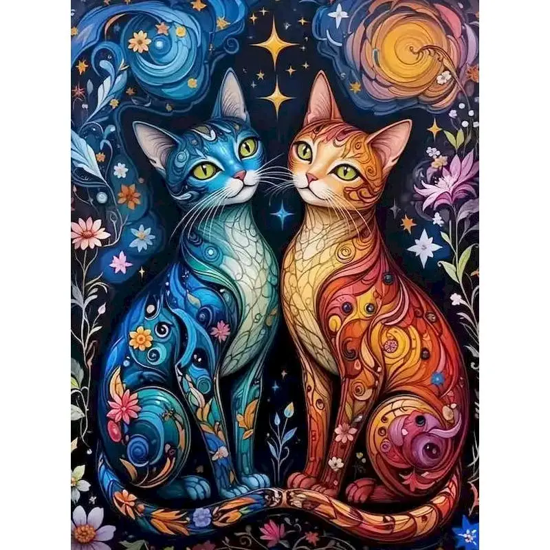 

GATYZTORY DIY Oil Painting By Number Cats Animals Paint By Number Oil Handpainted Acrylic Unique Gift Wall Art Home Decor