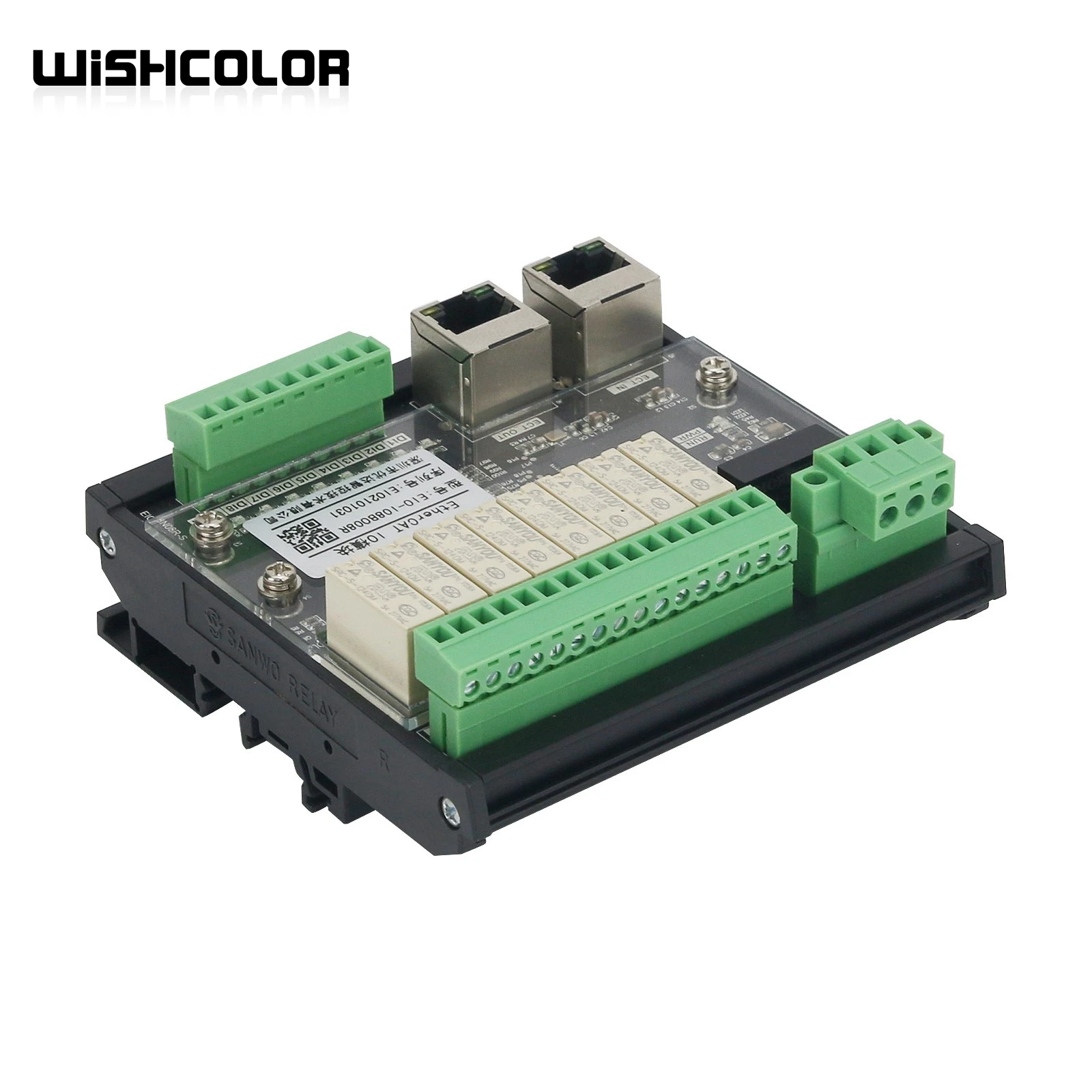 Wishcolor EIO-I8BO8R IO Module PLC Input Output Module 8DI 8DO Supporting For EtherCAT Communication Protocol