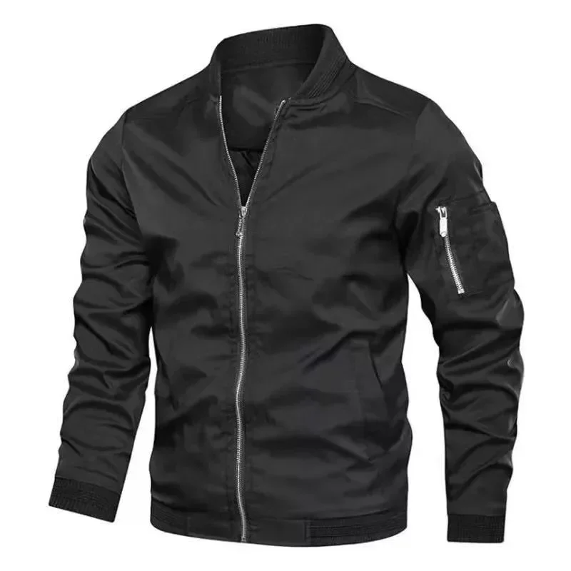 

Cycling Thin Jacket Casual Jacket Outdoor Sports Coat Solid Zipper Men's Jacket Autumn Long Sleeve Baseball Uniform Windproof