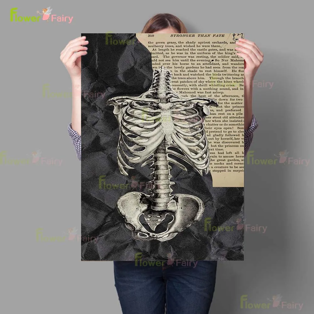 Medical Science Ribs Pelvis Skeleton Prints Poster Wall Art Canvas Painting Home Decor Wall Pictures For Living Room Unframed