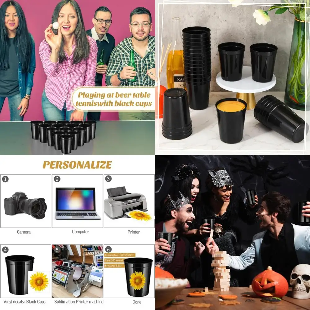 

Оптом 120 упаковок по 16 унций, черные пластиковые стаканчики для вечеринок, свадеб, пикников и праздников.