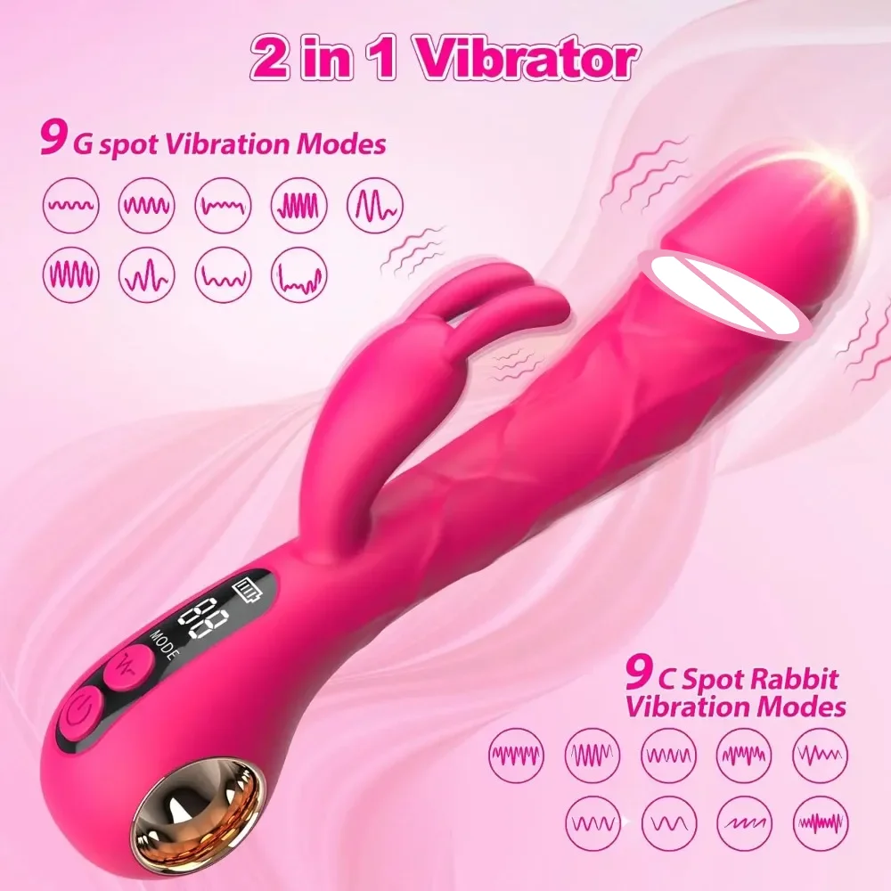 G-spot Rabbit Vibrator Clitoris Nipple Dildo Stimulator Vagina Masturbator Massager Massager for Women Couples Sex Toys 18+