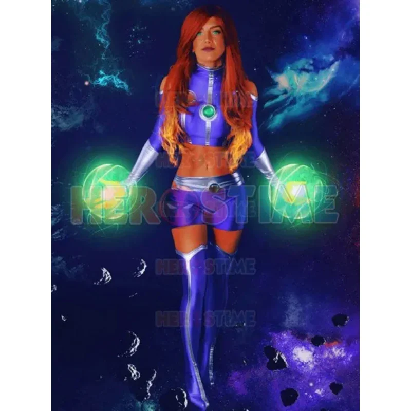 Bambini Adulti Starfire Costume Cosplay Spandex Zentai Suit Halloween donna Ragazze Donna NUOVA Tuta da festa sexy MN11