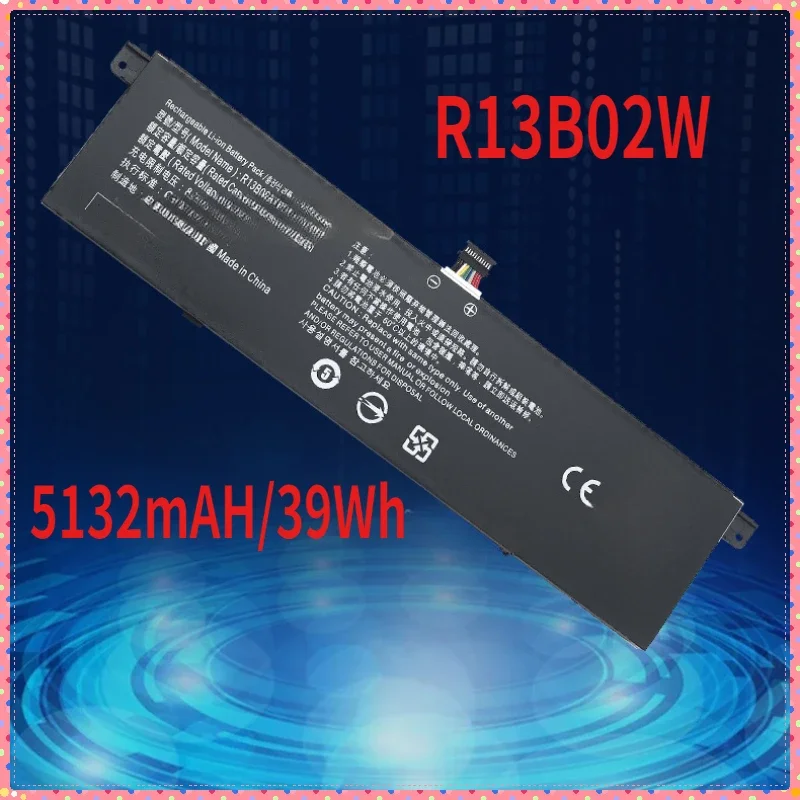 

High Quality Laptop Battery For Xiaomi Air 13.3-inch R13B01W R13B02W 161301-01 Laptop Parts 7.6V 5132mAH/39Wh