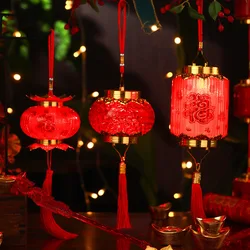2025 Snake Year Red Lantern Portable Luminous Projection Children diy Yuanxiao Hanging Decoration Spring Festival Music Lanter