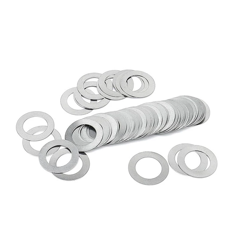 Aço inoxidável Ultra Thin Washer, Ajustando Flat Washer, Junta de Alta Precisão, Espessura 0,1 0,2 0,3 0,5 1. M16-M60